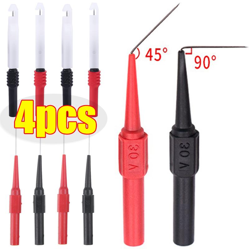 Car Multimeter Test Tip Probes with Cover Test Leads Extention Tester Pin Needle Tip 30V Insulation Wire Piercing Needles