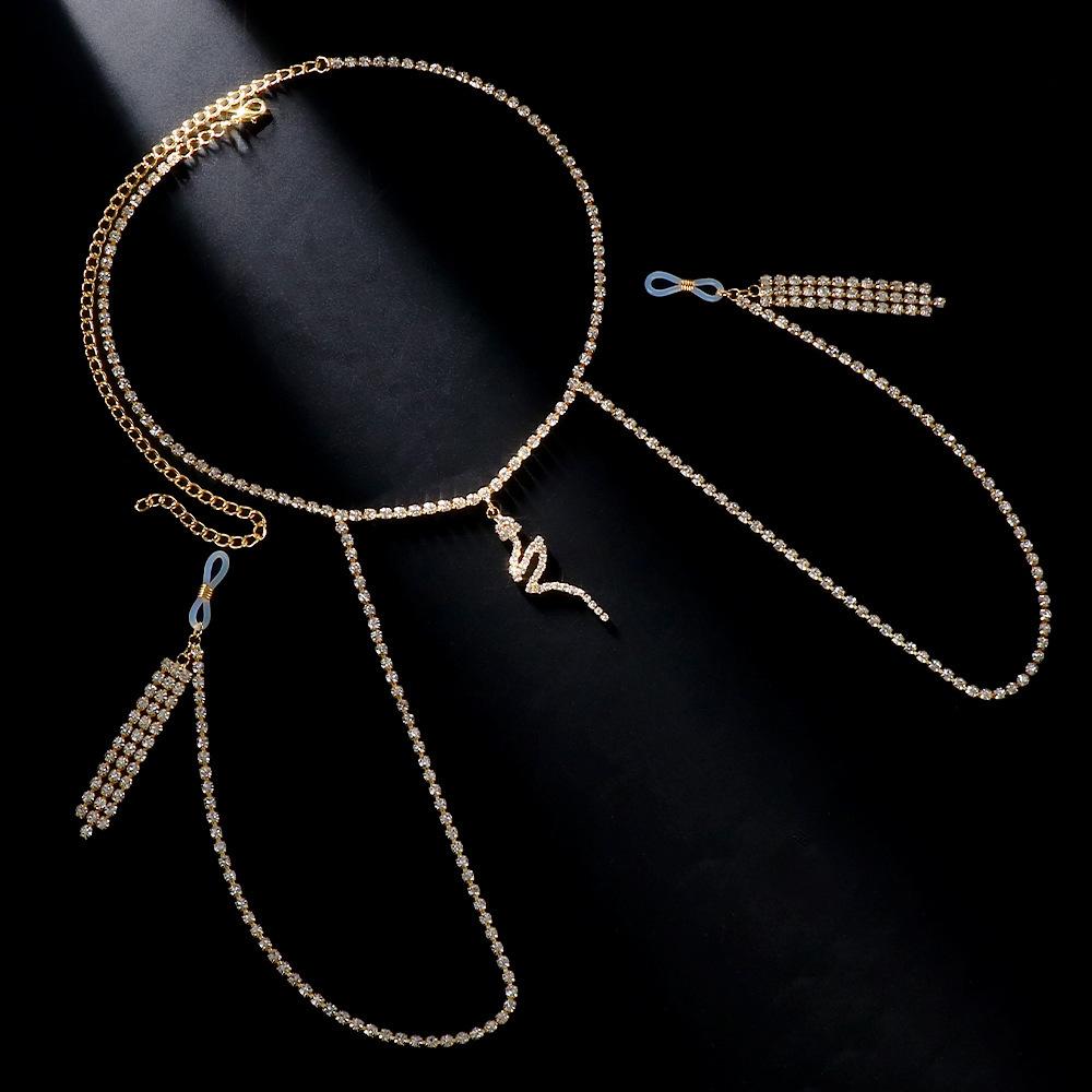 Trendy Full Diamond Snake Breast Chain Non-Piercing Sexy Nipple Chain Female Body Chain