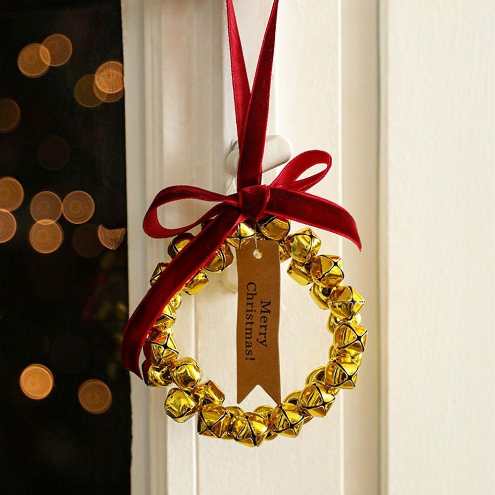 Handmade Christmas Bells Wreath Iron Xmas Tree Hanging Bells  Wedding Supplies
