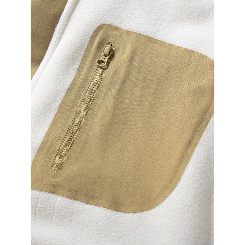 Fleece Jacket for Men, Autumn and Winter 2024 New Style, Contrasting Color Stitching, Casual Hooded Cotton Coat, Fleece-Lined, Thickened, Warm Jacket