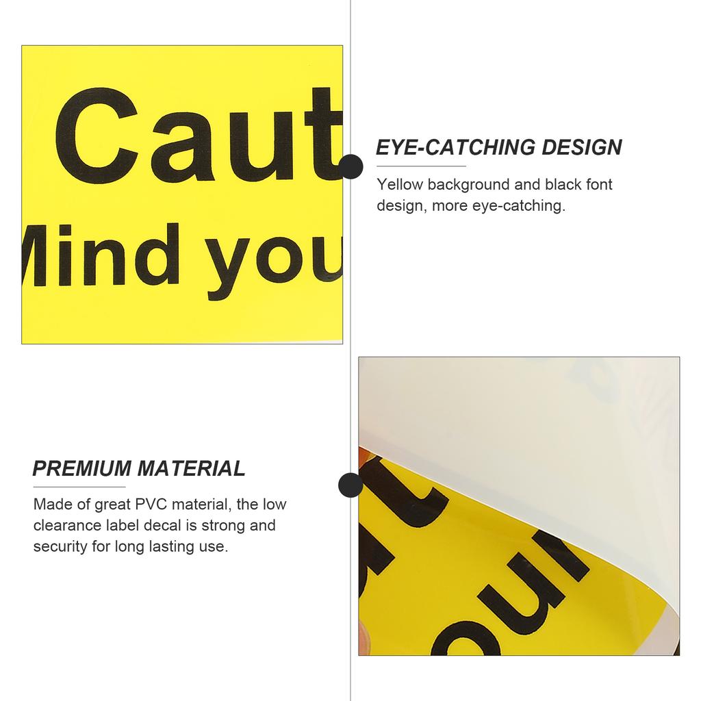 Sticker Be Careful Head Stickers Low Ceiling Watch Your Sign Signs Applique Warning Label Self Adhesive Safety Mind Decal