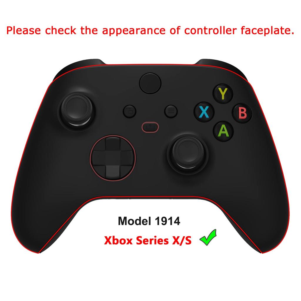 eXtremeRate Redesigned Grip Handle Faceplate for Xbox Core ASR Version Performance Rubberized Side Rail Grip Shell for Xbox Series X S Controllers
