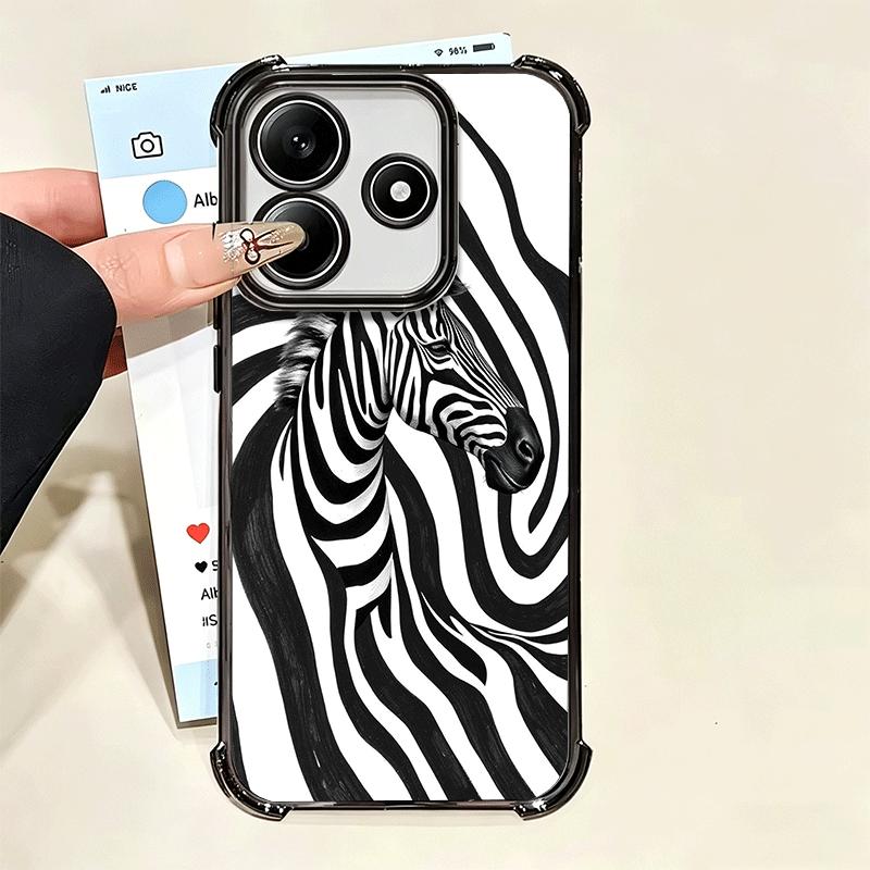 Zebra Stripe Black White Soft Phone Case For Xiaomi Poco X7 X8 Pro Max X6 X5 X3 F8 Ultra F7 M8 M7 M5S Redmi 15C 15A 15 14C 13C 1