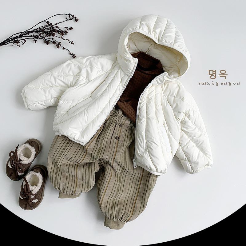 Kids Corduroy Fleece Lined Thickened Warm Casual Winter Pants For Boys And Girls