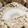 Lace Fan Folding Retro Feather Fan Elegant Decor For Dance Cheongsam Stage Show Party Lady Home Ornament