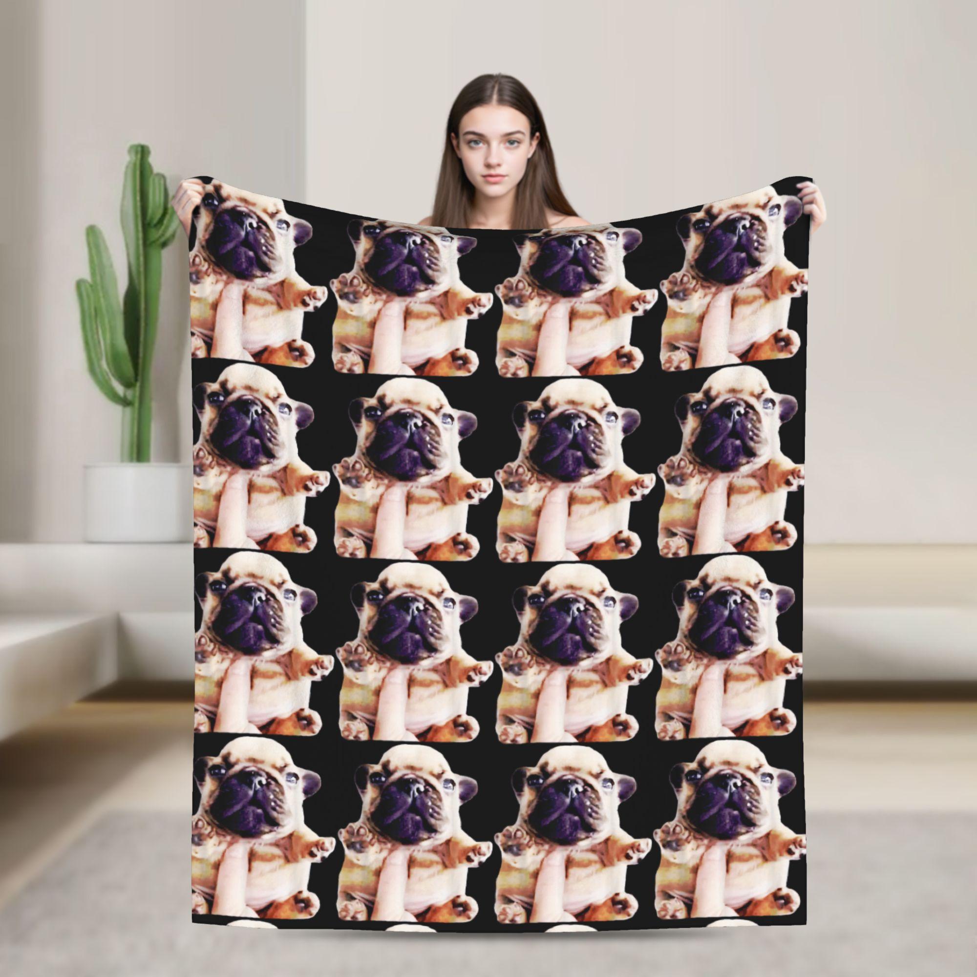 

I Am Pibble Wash My Belly Pibble Meme Funny Dog Brainrot Soft Warm Blankets Plush Throw Blanket Flannel Bedspread Bed Cover 75x90cm