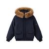 Removable large fur collar tooling pie overcomes women's winter cotton coat niche cleanfit short cotton coat