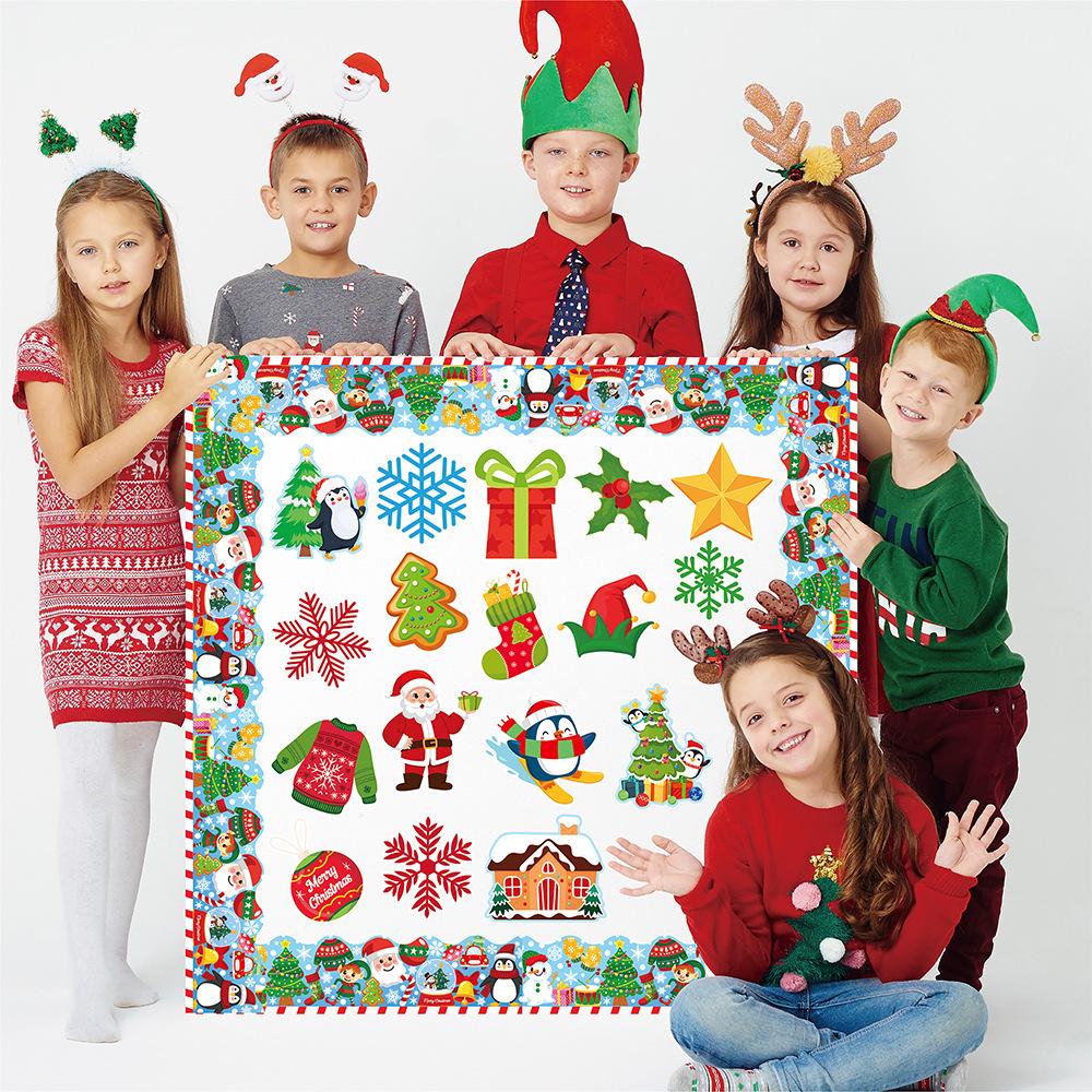 Christmas Party Decoration Set Merry Chrismas Layout Balloon Decoration Christmas Wall Stickers