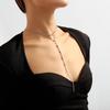 Tooxika Simple Sexy Long Y Necklace Chic Niche Geometric Rhinestone Necklace