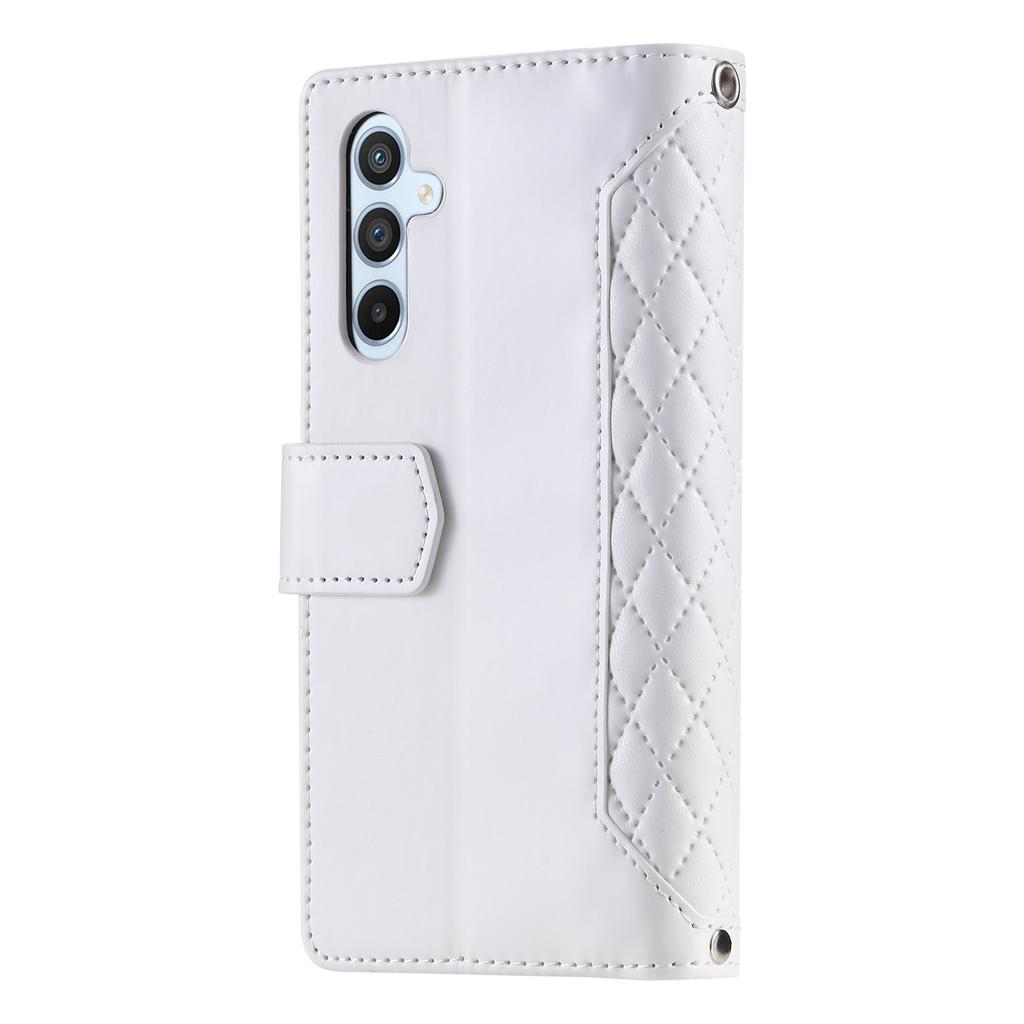 Style 005 For Samsung Galaxy A56 5G Wallet Case Rhombus Stitching Line PU Leather Phone Cover
