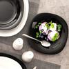 Small Dessert Plate for Cake, Desserts, Snacks, Black Luna 20.5 cm