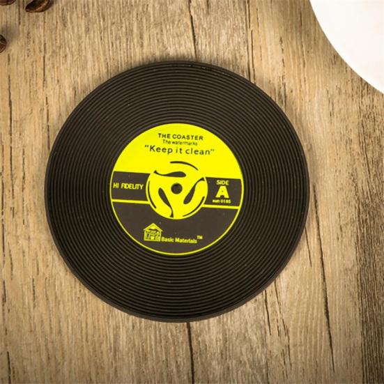Retro CD-Design Antislip PVC Drink Coaster Pad Cup Coffee Mat Placemat