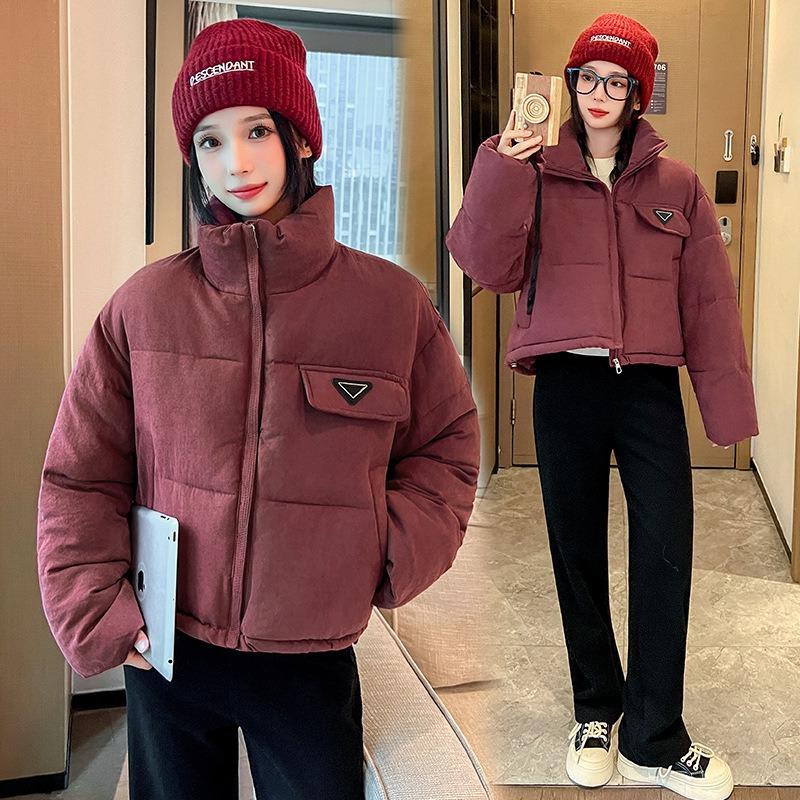 Winter New Women's Corduroy Stand-up Collar Long-sleeved Cotton Clothes Jacket Jacket Bread Clothes Warm Cotton Clothes