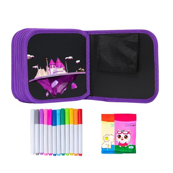 Kids Erasable Graffiti Drawing Book with 12 Watercolor Pens 14 Pages Toddlers Boys Girls Cartoon Doodle Book Educational Drawing Toy