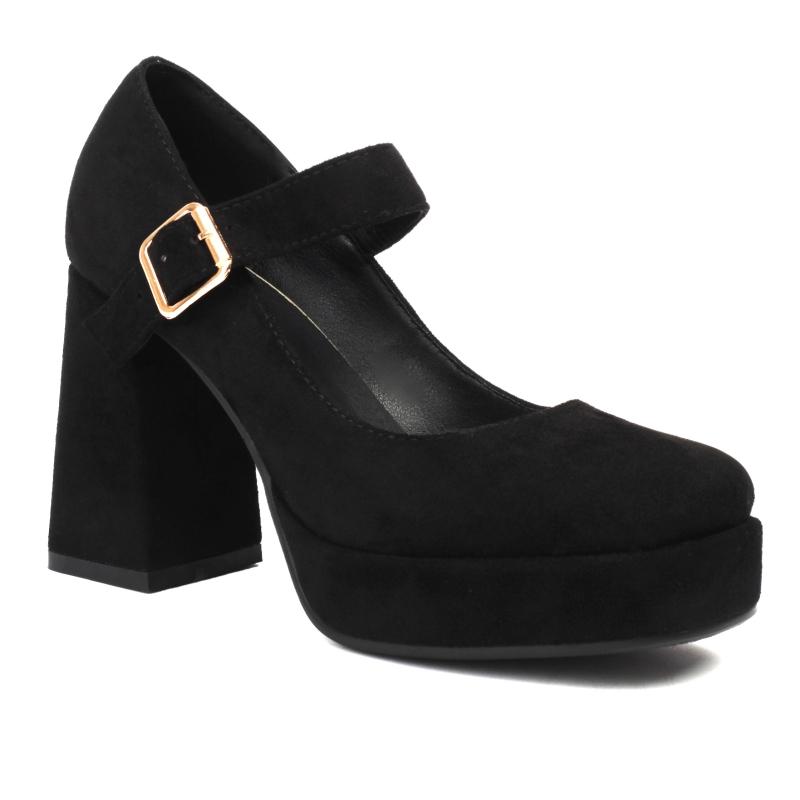 Black Red Blue Heeled Women's Pumps Shoes Platform Elegant Block High Heels Female Working Party Wedding Shoes 2024 Spring