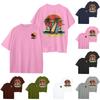 Women's Round Neck Fashionable Loose Hawaiian Print Short Sleeves