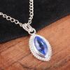 Tansanit Handgefertigter Edelstein Anhänger, 925 Massiv Sterling Silber Anhänger Zarter Schmuck, Anhänger für Verlobungsgeschenk