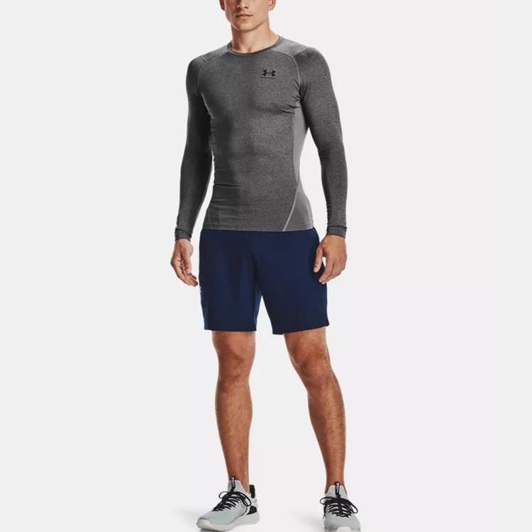 Under Armour Running Training Fitness Shirt Men Tops Gray 1361524-090