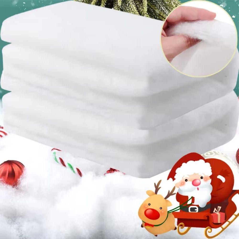 Miniature Landscapes Thick Snow Blanket Fluffy White Fake Snow Blanket Simulation Reusable Snow Roll Holiday