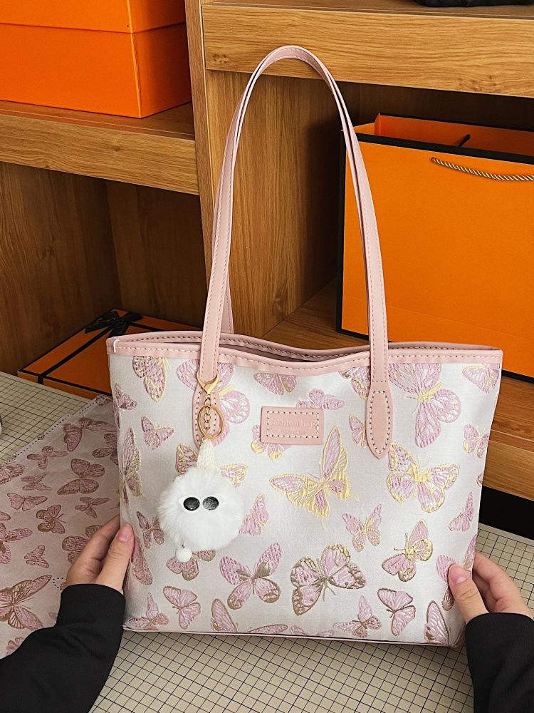 Zhuang Brocade Women's Large Capacity Ethnic Style Shoulder Tote - DIY Handmade Material Kit