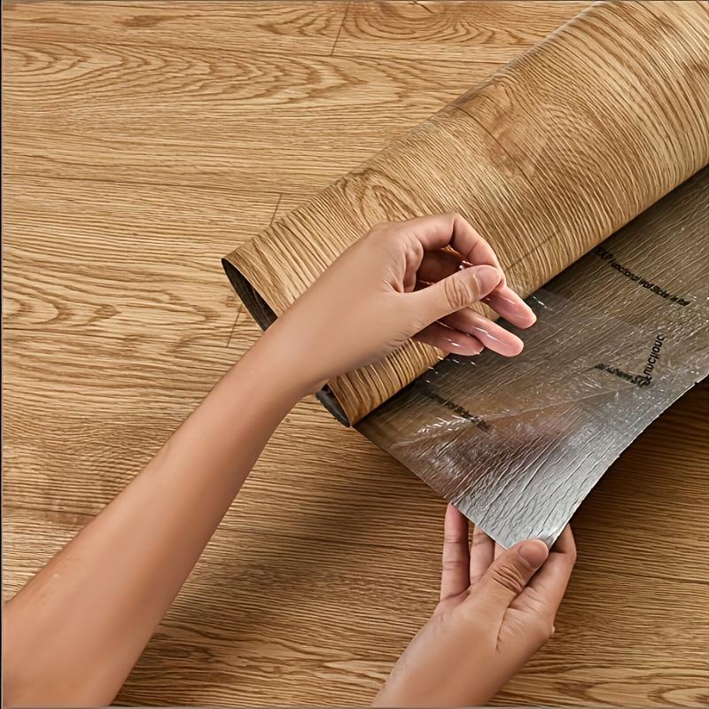 Holzmaserung Schlafzimmer Bodenunterschrank Wandverkleidung Renovierungsrolle PVC Wasserabweisend Abriebfest Leicht zu reißendes Selbstklebendes Dekor