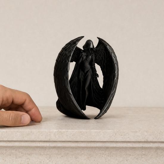 3D Printed Dark Goddess Figurine Vintage Gothic Winged Women Statue Desktop Decoration