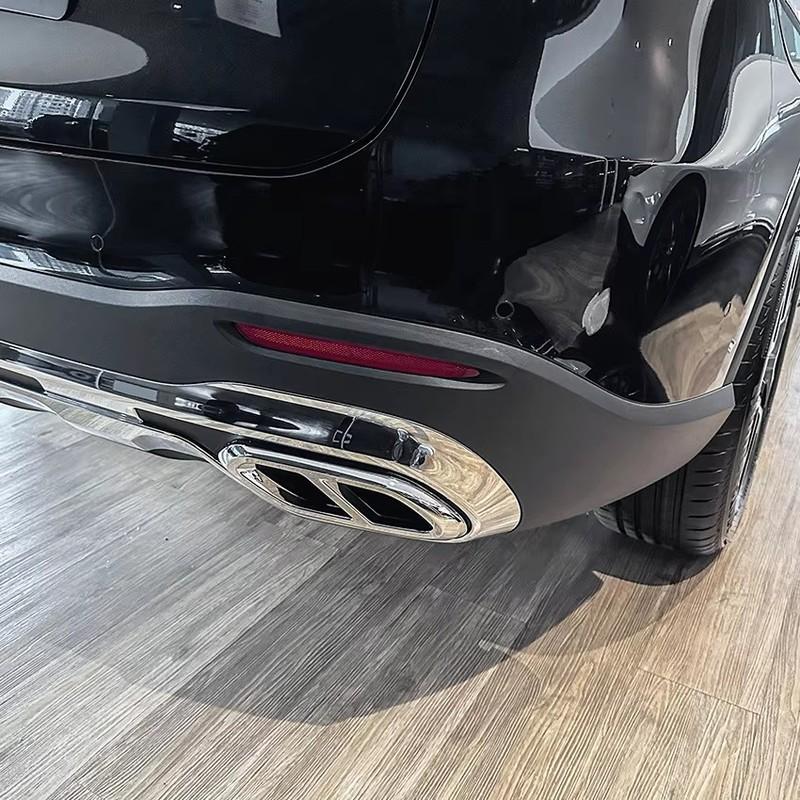 Für Mercedes Benz GLC Klasse X254 GLC260 GLC300 AMG + Auto Auspuffendrohr Rahmen Schalldämpfer Stoßstange Auspuffrohr Abdeckung Zierleiste