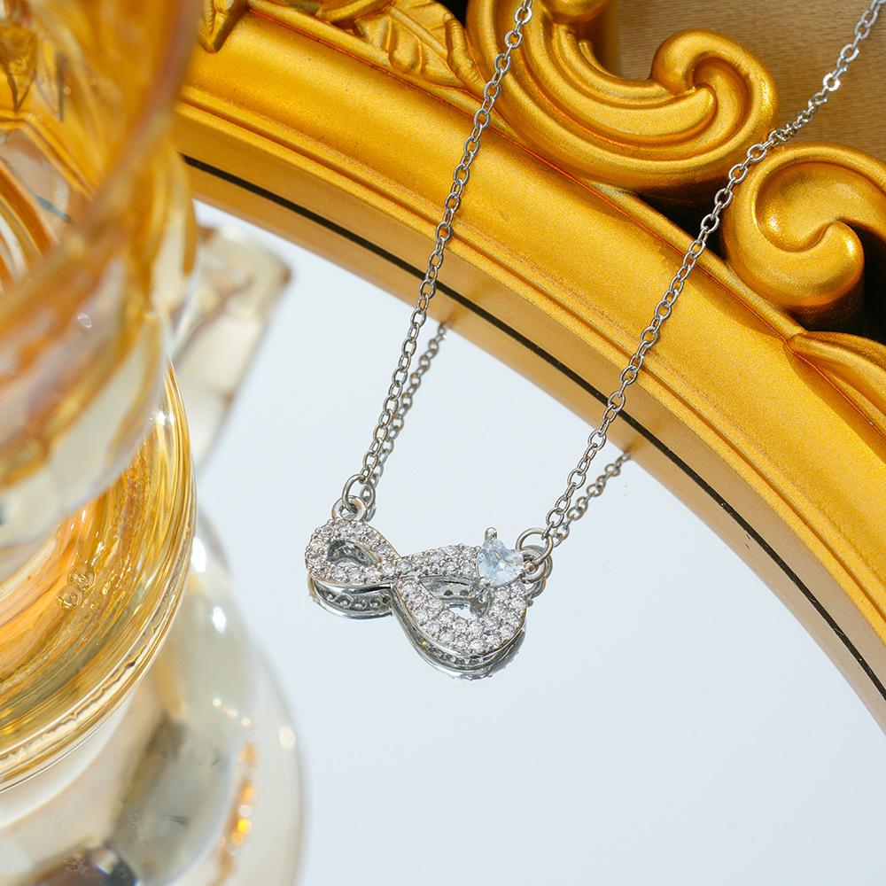 

Бесконечная любовь цифровое 8 ожерелье ниша светлая роскошная ключичная цепочка ниша дизайн