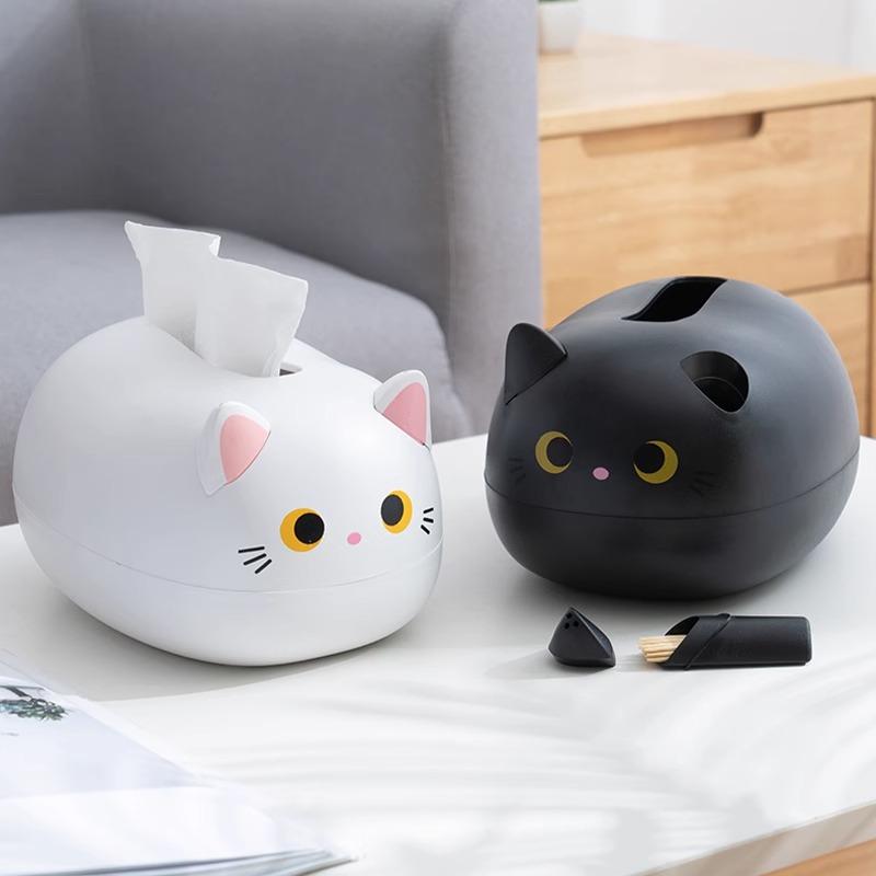 Chubby Bathroom Tissue Holder Cat Tissue Box Livingroom Napkin Storage Box Kitchen Paper Container Desktop Toilet Paper Holder