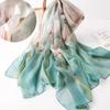 Silk Scarf Folral Women Summer Hijab  Luxury Print Sunscreen Shawl Wraps Bandana Ladies Head Scarves Large Foulard Echarpe