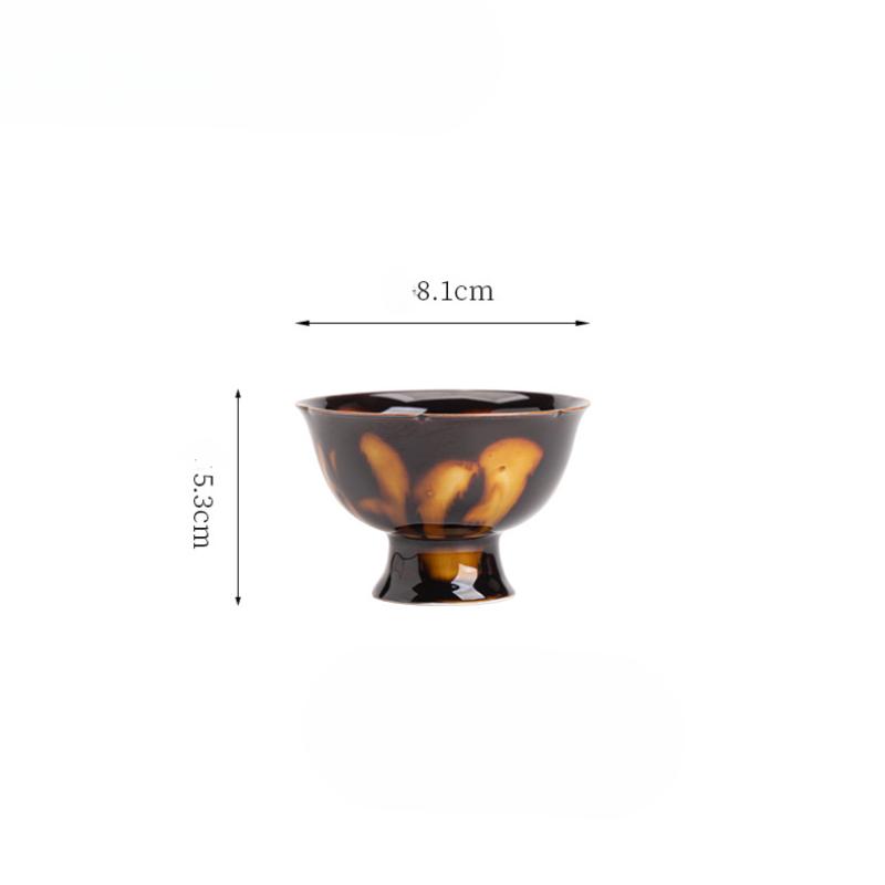 High-foot Cup Retro Kiln-changed Glazed Ceramic Tea Cup Household Personal Master Cup High-end 51-100ml