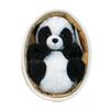 Plush Stuffed Animal Toy with Woven Basket Bed for Children's Gift Decorative Soft Doll