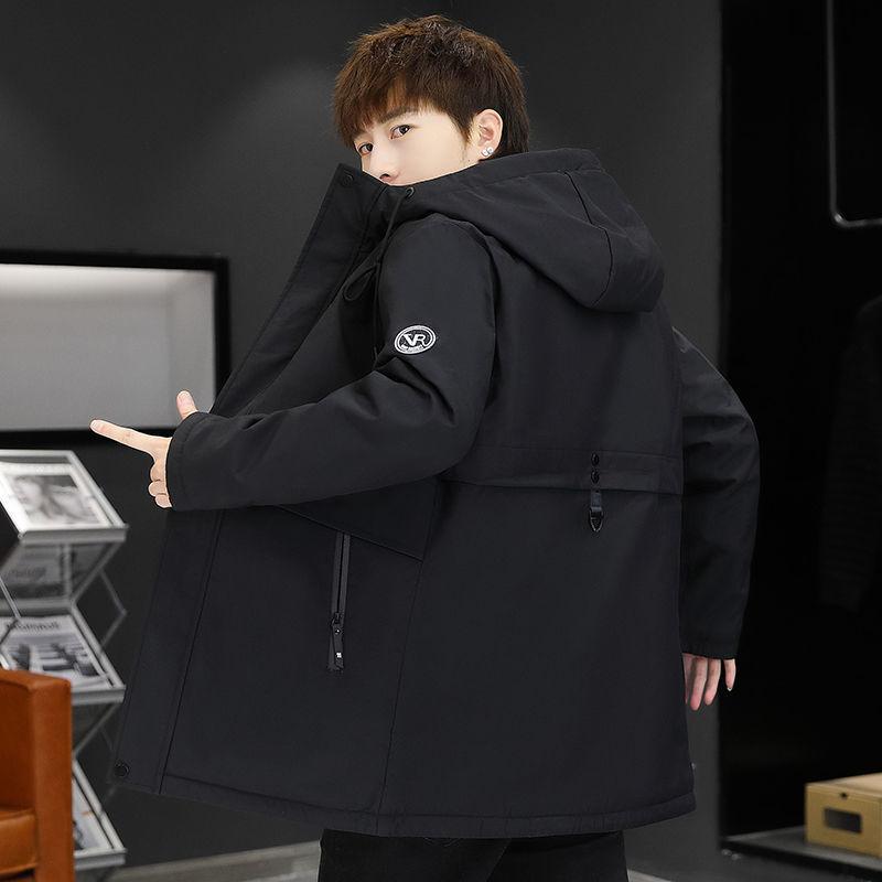 Autumn and Winter Men's Thick Coat Korean Edition Trendy Workwear Jacket Windbreaker Trendy Brand Men's Jacket