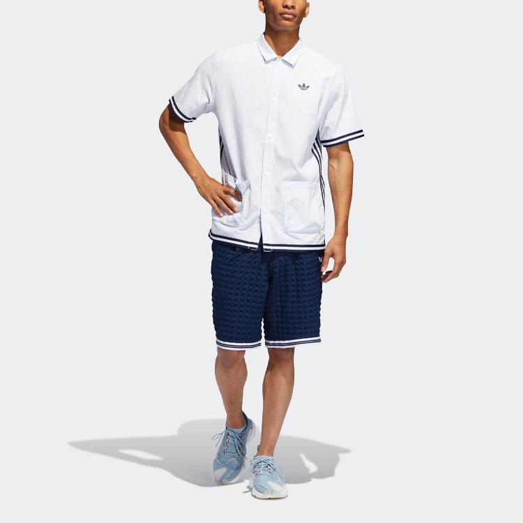 adidas Originals Checkered Shorts Retro Casual Sports Men Bottoms Blue DV3111