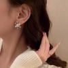 Exquisite Colorful Zircon Pearl Snowflake Christmas Earrings for Women Luxury Shiny Crystal Stud Earrings New Year Jewelry Gift