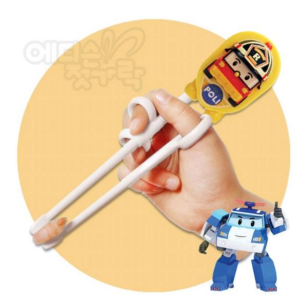 Robocar Poli practice chopsticks level 1 Roy + Heli right hand