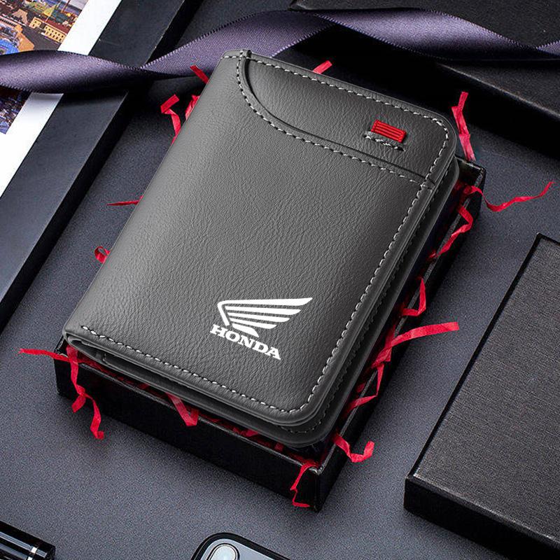 Car Logo Wallet Credit Card Driver License Purse Moto Money Bag for Honda Accord CRV Fit Jazz nc750x cb500x Odyssey Insight City FL3