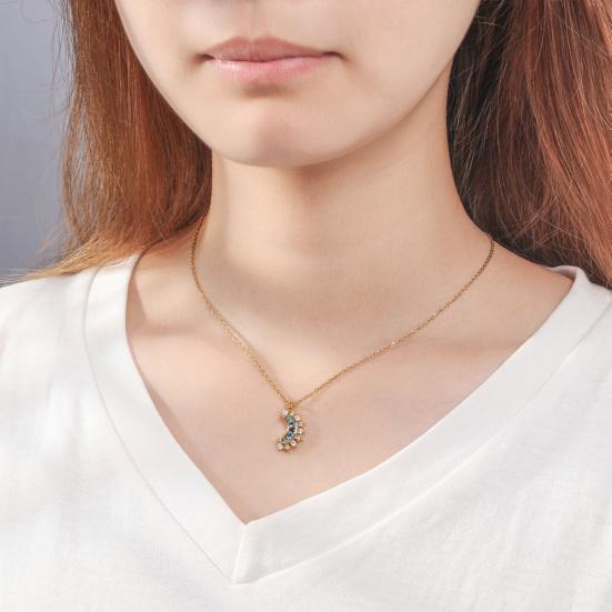 1 Set Sun And Moon Necklaces Couples Matching Necklaces Rhinestone Sun Moon Pendant Necklaces Gift for Valentine's Day Anniversary