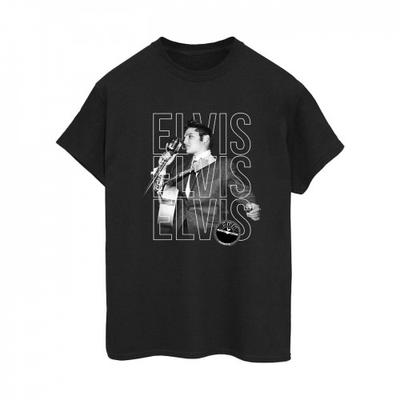 Womens/Ladies Triple Logo Portrait Cotton Boyfriend T-Shirt