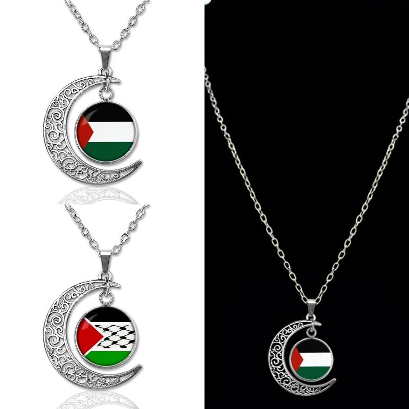 Vintage Geometric Alloy Pendant Necklace With Hollow Moon Design Ideal For Sweaters 15g