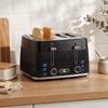 4 Slice Toaster with 7 Browning Levels, Bread Toaster with Removable Crumb Tray, Black
