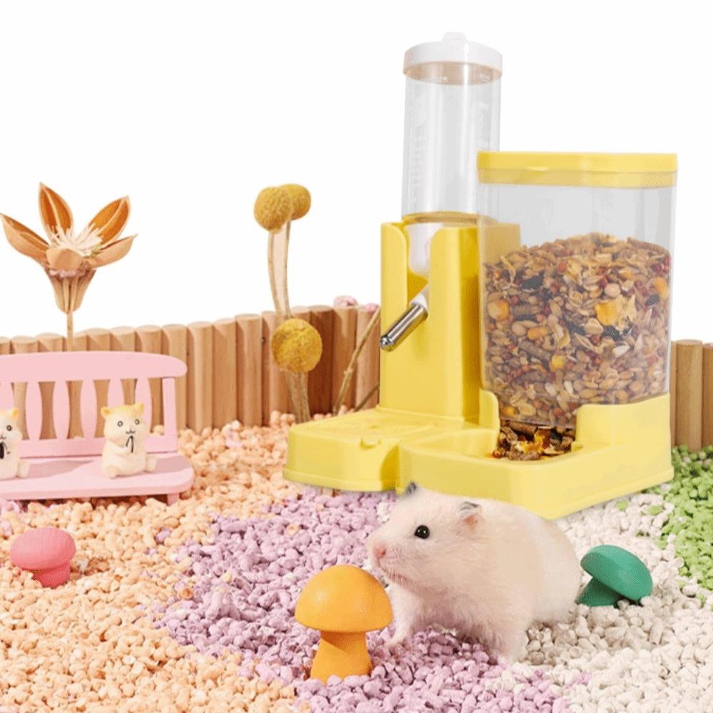 Plastic Auto Pet Feeder 2 IN 1 Design Rabbit Feeding Tool New Rolling Ball Water Bottle Rodent Use