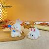 Bedroom Atmosphere Decor Cute Bunny Night Light, Cartoon Rabbit Nursery Battery Operated Table Lamp, Light Kawaii Animal Lamp with Warm Glow for Kids