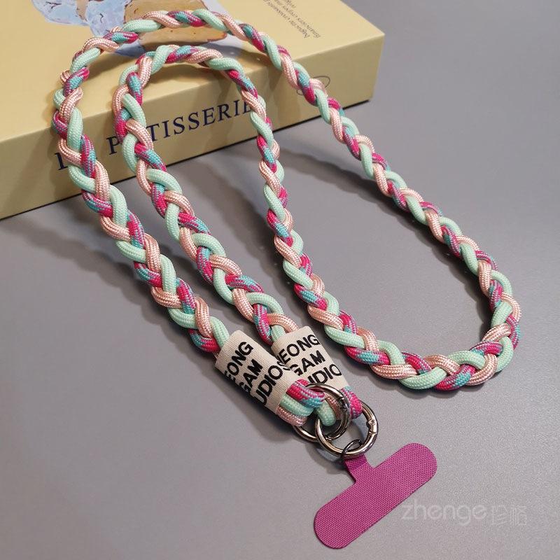 Crossbody Ponytail Mobile Phone Lanyard Female Ins Simple Fashion Back Rope Strap Long Outdoor Mountaineering Anti-lost Rope
