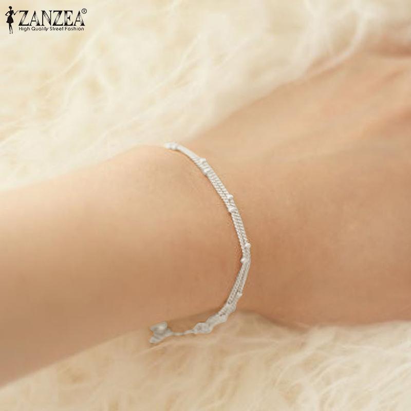 Frauen Party Urlaub Mode Chic Armband Schmuck Plain Armreif Gold Silber Kette Ornament