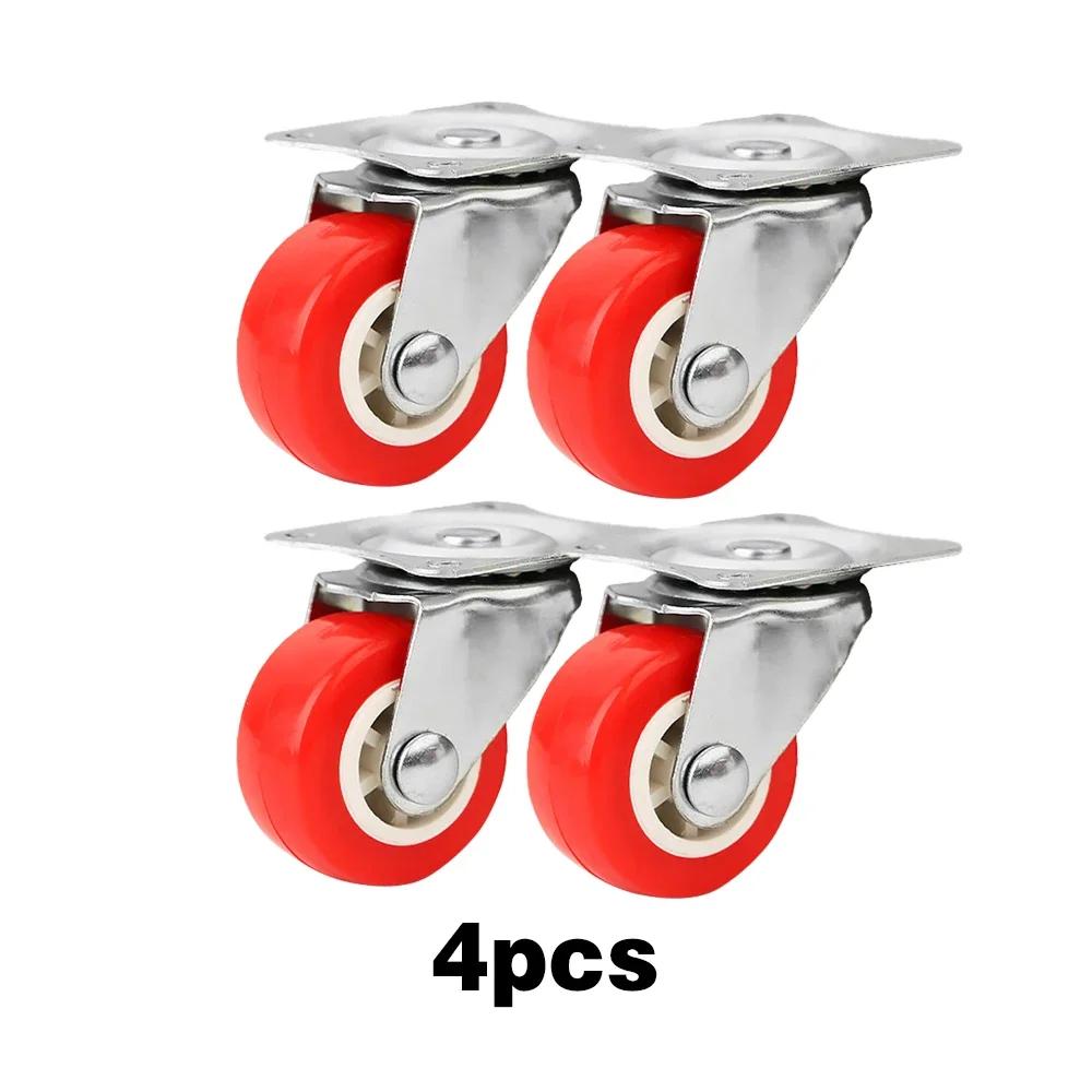 Car Heavy Duty Swivel Castor Silent Trolley 360 Degrees Swivel 1.5 Inch Red Wheels for Car Tool Platform Trolley Accessorie Tool