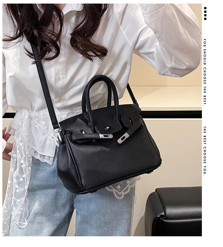 Lyxig handväska med litchi-korn: Stilfull, Mångsidig, Enaxlad & Crossbody Damväska