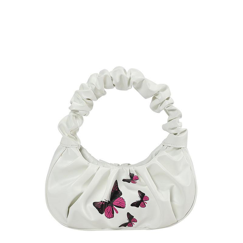 Модная Облачная Сумка-Клатч Для Женщин 2024 Новая Бабочка Большая Вместимость Сумка Через Плечо белый