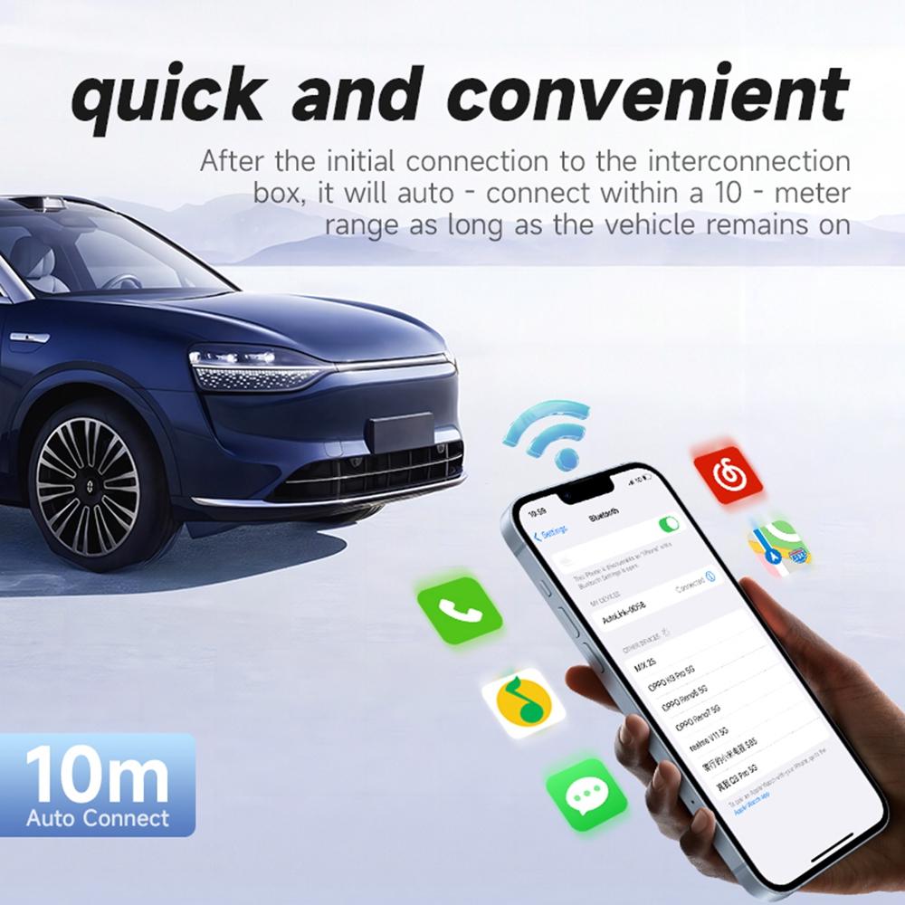 2 in 1 Cars Wireless CarPlay Android Auto Adapter Upgrade Wired to Wireless CarPlay Dongle