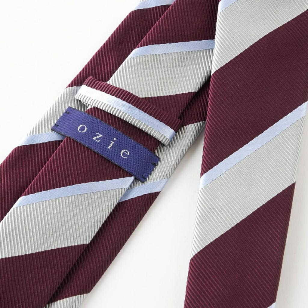 Ogier Silk and Cotton Blend Regular Yamanashi Mogador Regimental Made in Stylish Men's Tie, Tie, Japan, Business,